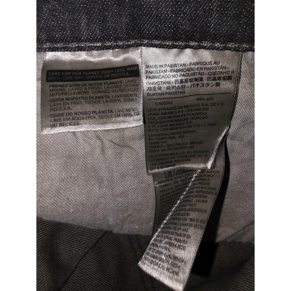 Levis 513 Slim Straight Jeans Mens 38x30 Charcoal Gray Denim 5-Pocket Pant